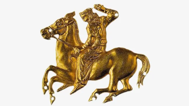 پلاک طلایی ۲۴۰۰ ساله جنگجوی سکایی سوار بر اسب