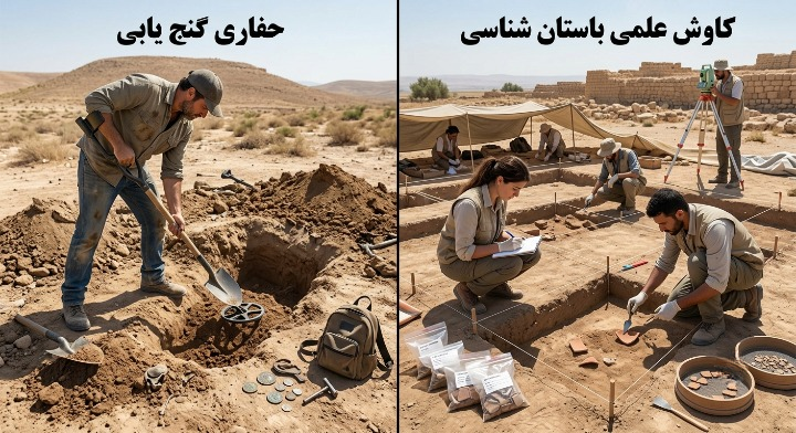 تفاوت بین حفاری گنج یابی و کاوش علمی باستان شناسی